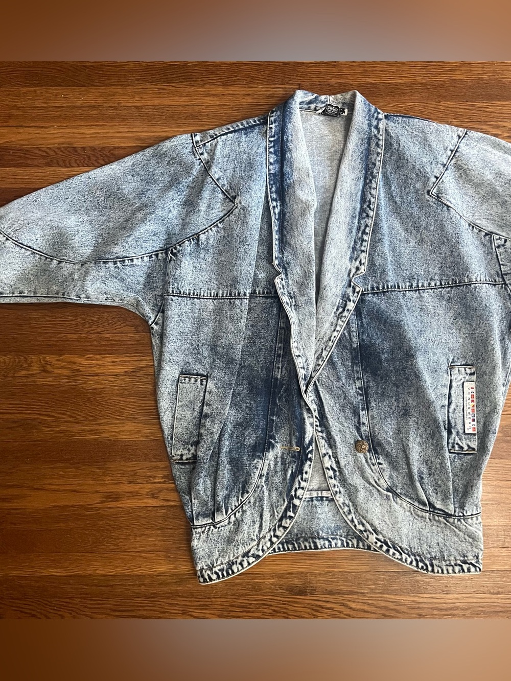 Vtg oversized denim jacket Acid Wash 80s 90s streetwear S women’s